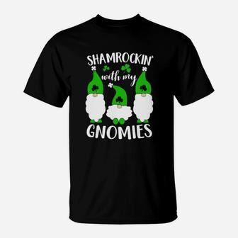Shamrockin' With My Gnomies St Patrick's Day T-Shirt - Monsterry