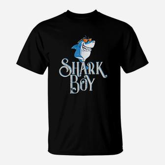 Shark Boy Attack Funny Gift Fin Great White T-Shirt | Crazezy