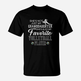 She Is Not Just My Granddaughter Favorite Volleyball Player T-Shirt | Crazezy