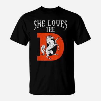 She Loves The Denver D City Funny Football T-Shirt | Crazezy AU