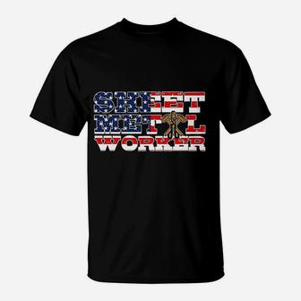 Sheet Metal Worker Gifts Patriotic American Flag T-Shirt - Thegiftio UK