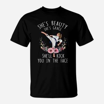 She'll Kick You In The Face T-Shirt - Monsterry DE