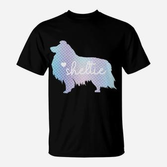 Sheltie Dog Heart | Sheltie Mom Shetland Sheepdog Dad T-Shirt | Crazezy