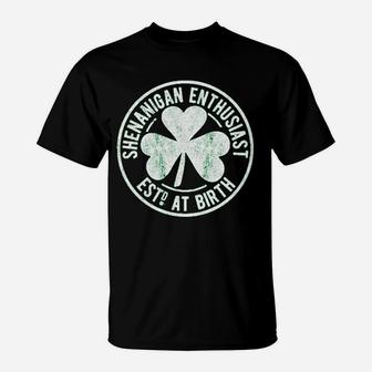 Shenanigan Enthusiast Funny Saint Patricks Day St Patty Irish T-Shirt - Thegiftio UK