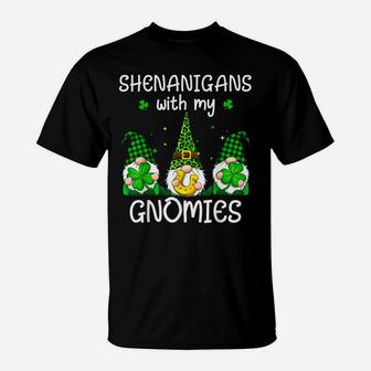 Shenanigans With My Gnomies St Patrick's Day Gnome Shamrock T-Shirt | Crazezy