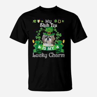 Shih Tzu Dog Is Lucky Charm Leprechaun St Patrick Day T-Shirt | Crazezy