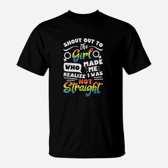 Shout Out To The Girl Lesbian Pride Lgbt Gay Flag T-Shirt | Crazezy