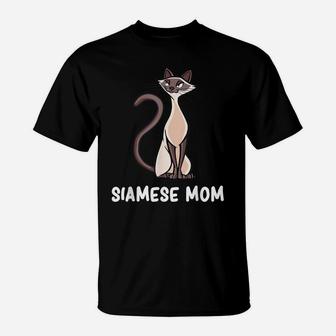 Siamese Mom Motif For Cat Lovers T-Shirt | Crazezy