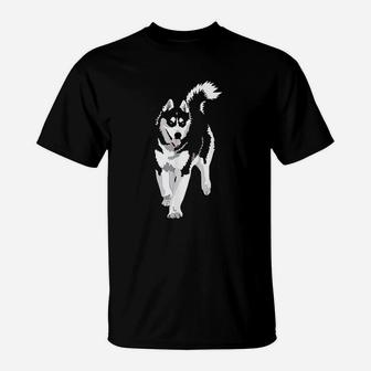 Siberian Husky Snow Dog T-Shirt | Crazezy