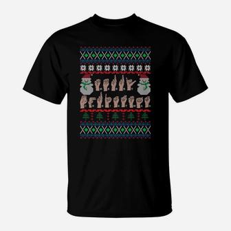 Sign Language Ugly Christmas Deaf Happy Holiday Xmas Gift T-Shirt | Crazezy AU