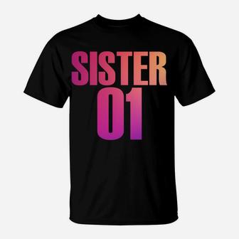 Sister 01 Sister 02 Sister 03 Best Friends Siblings T-Shirt | Crazezy UK