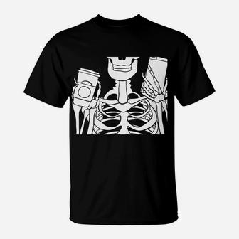 Skeleton Drinking Coffee Omg I'm Like Literally Dead Sweatshirt T-Shirt | Crazezy UK