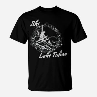 Snow Ski Lake Tahoe Vintage Snow Skiing Vacation Gift T-Shirt | Crazezy CA
