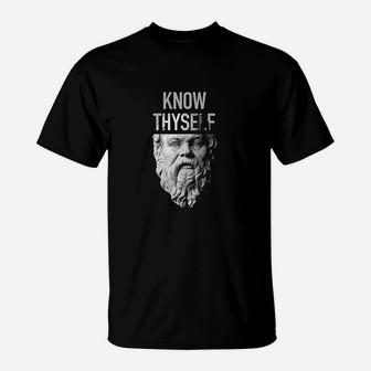 Socrates Delphi Orcale Know Thyself Philosophy Gift T-Shirt | Crazezy