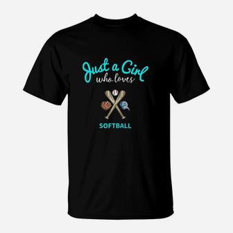 Softball For Girls Kids Softball T-Shirt - Thegiftio