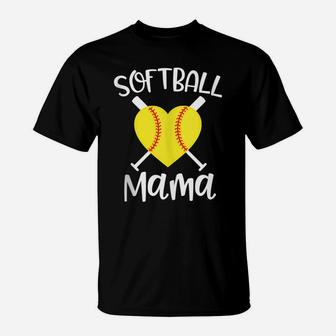 Softball Mama Womens Mom Game Day Gift Baseball T-Shirt | Crazezy CA