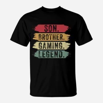 Son Brother Gaming Legend Best Christmas Retro 70’S Gaming T-Shirt | Crazezy DE