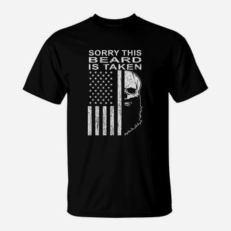 Sorry This Beard Is Taken American Flag T-Shirt | Crazezy