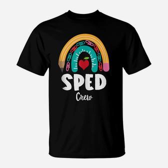 Sped Crew, Funny Boho Rainbow For Teachers T-Shirt | Crazezy