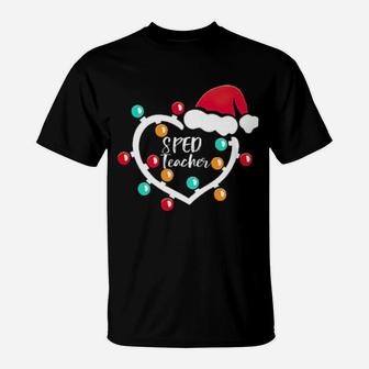 Sped Teacher Santa Heart T-Shirt - Monsterry