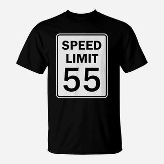 Speed Limit 55 Mph Road Sign Graphic T-Shirt | Crazezy