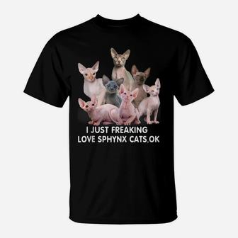 Sphynx Cat Lovers Sphinx Hairless Cat Mothers Day Funny T-Shirt | Crazezy