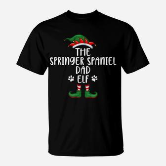 Springer Spaniel Dad Dog Elf Christmas Matching X Mas Pajama T-Shirt | Crazezy UK