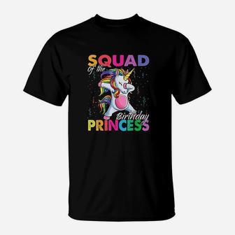 Squad Of The Birthday Princess Girl Dabbing Unicorn Theme T-Shirt | Crazezy CA