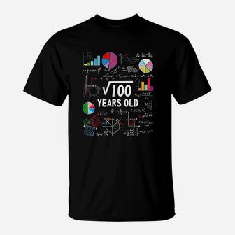 Square Root Of 100 10Th Birthday 10 Year Old T-Shirt | Crazezy