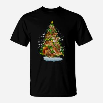 Squirrel Christmas Tree Funny Squirrel Lover Gifts Xmas Idea Sweatshirt T-Shirt | Crazezy