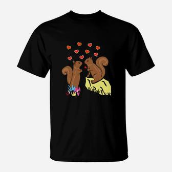 Squirrel Valentine Simple Design T-Shirt - Monsterry AU