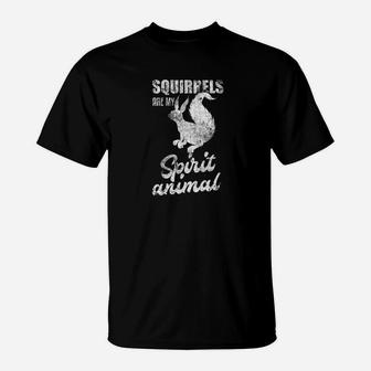 Squirrels Are My Spirit Animal Wildlife Distressed T-Shirt - Thegiftio UK
