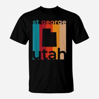 St George Utah Vintage Ut Retro Repeat Cutout T-Shirt | Crazezy CA