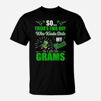 St Patrick Day Who Kinda Stole My Heart Calls Me Grams T-Shirt | Crazezy UK