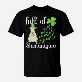 St Patricks Day Bull Terrier Shirt Dog Shamrocks Green Paw T-Shirt | Crazezy