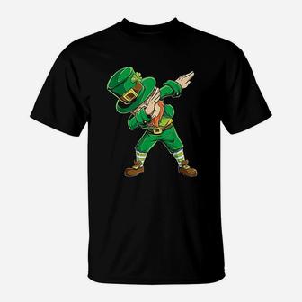 St Patricks Day Dabbing Leprechaun Boys Kids Men Gifts Dab T-Shirt - Thegiftio UK