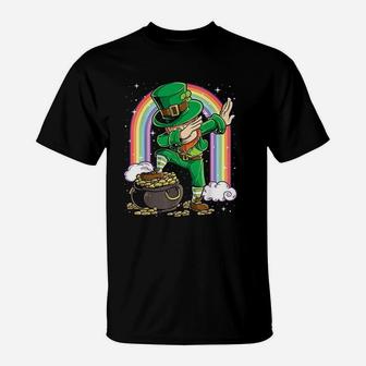 St Patricks Day Dabbing Leprechaun Boys Kids Men Gifts Dab T-Shirt - Thegiftio UK