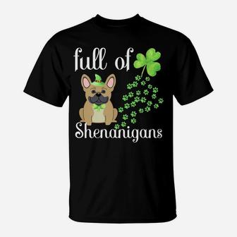 St Patricks Day French Bulldog Shirt Dog Shamrocks Green Paw T-Shirt | Crazezy CA