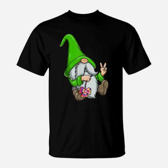 St Patricks Day Hippie Gnome Rainbow Shamrock Clover Gift T-Shirt | Crazezy UK