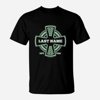 St Patricks Day Irish Pride Name Cross T-Shirt | Crazezy CA