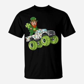 St Patricks Day Leprechaun Monster Truck Lucky Boys Kids T-Shirt | Crazezy UK