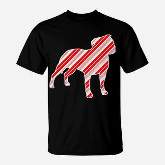 Staffordshire Pit Bull Terrier Peppermint Bark Christmas Dog T-Shirt | Crazezy