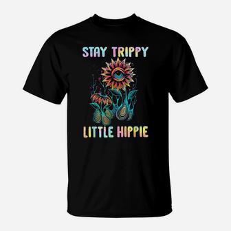 Stay Trippy Little Hippie Flower Colorful Retro Vintage T-Shirt | Crazezy DE