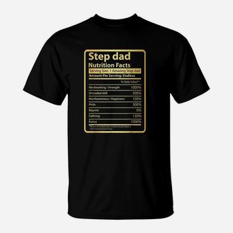 Step Dad Nutrition Facts Day Gift For Step Dad T-Shirt - Thegiftio UK
