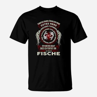 Sternzeichen Fische T-Shirt mit Spruch, Schwarz für Astrologie-Enthusiasten - Seseable