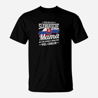 Stolze Slowakische Mama T-Shirt mit Slowakei-Flagge Schwarz - Seseable