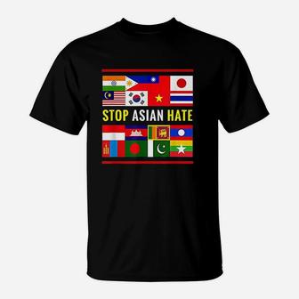Stop Asian Hate Flag T-Shirt | Crazezy