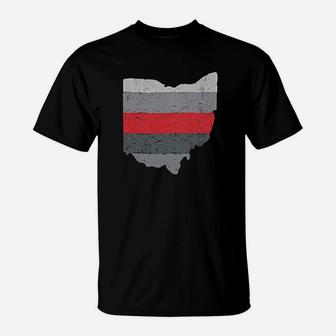 Striped State Of Ohio T-Shirt - Thegiftio UK