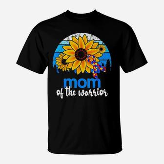 Sunflower Autism Mom Of The Warrior Vintage T-Shirt - Monsterry UK
