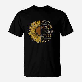 Sunflower Letter Print T-Shirt | Crazezy
